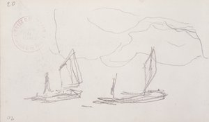 Estudio para la serie de Londres, Barcos en el Támesis de Claude Monet